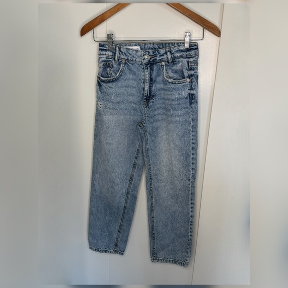 ZARA Kids Girls Jeans - Size 10 - Light Wash Denim - Straight Leg Casual Pants - Picture 9 of 11